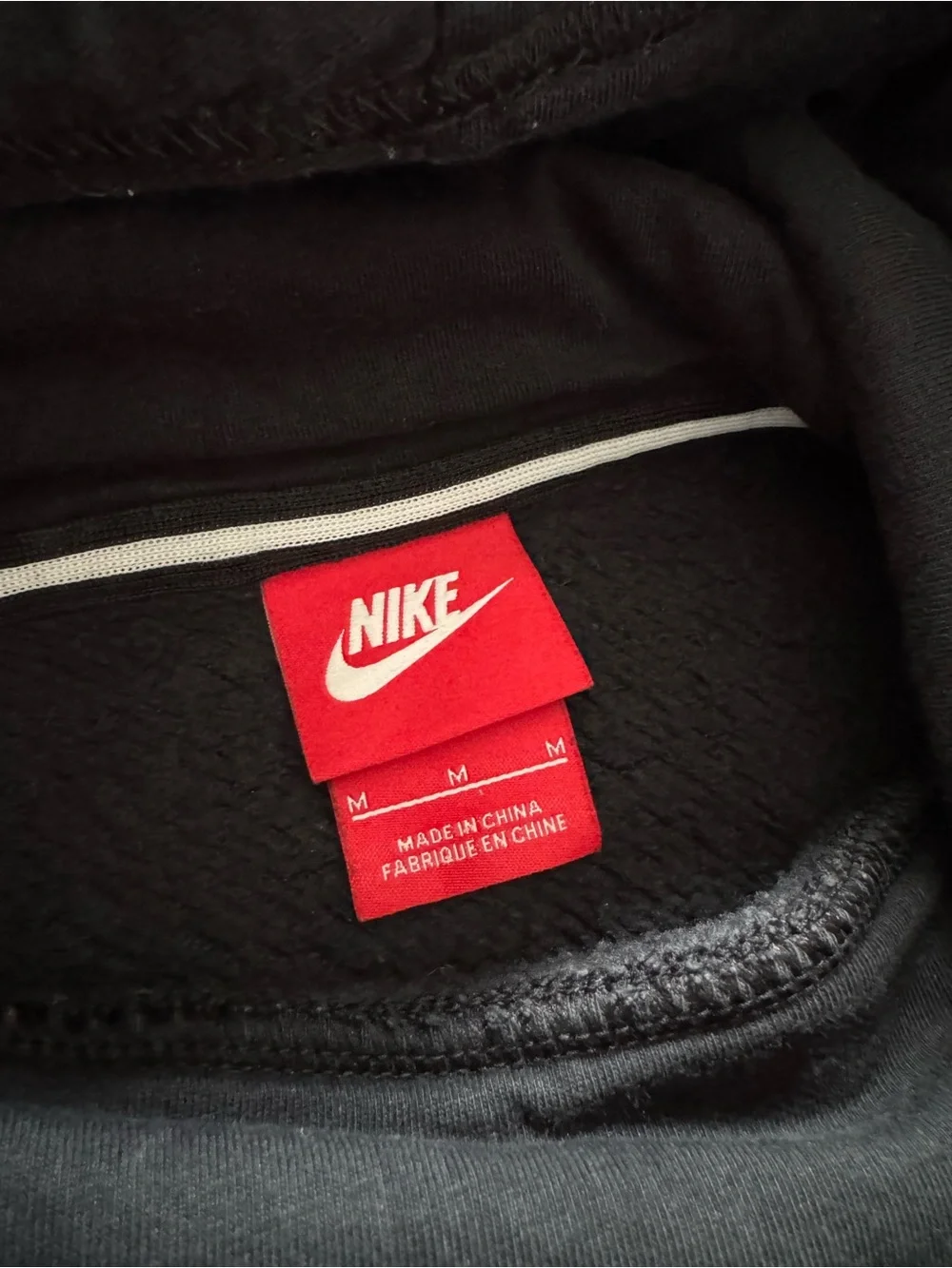 Nike Black Hoodie Sweatshirt with White Swoosh